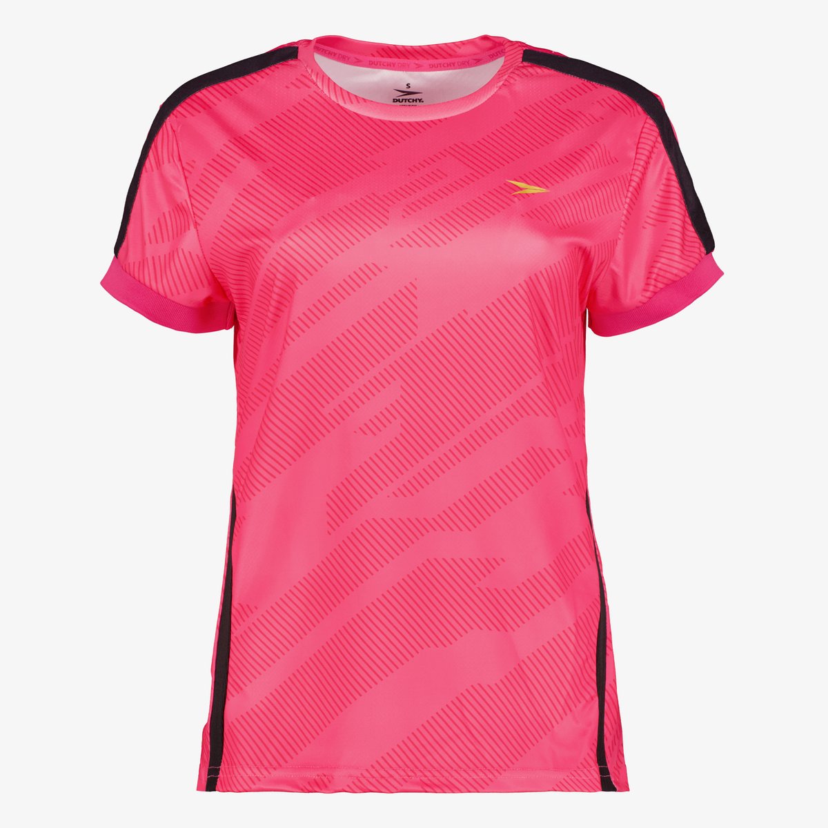 Dutchy Dry dames voetbal T-shirt met print roze zwart - Maat XXL