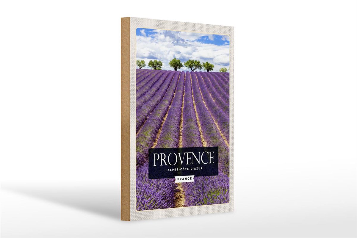Femer Holzschild Reise 20x30cm provence alpes cote d'azur Lavendel Paars