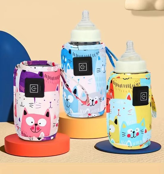 USB Flesverwarmer - Isolerende Reisfleshouder voor Kinderwagen - Draagbare Melk & Water Warmer — afbeelding 5