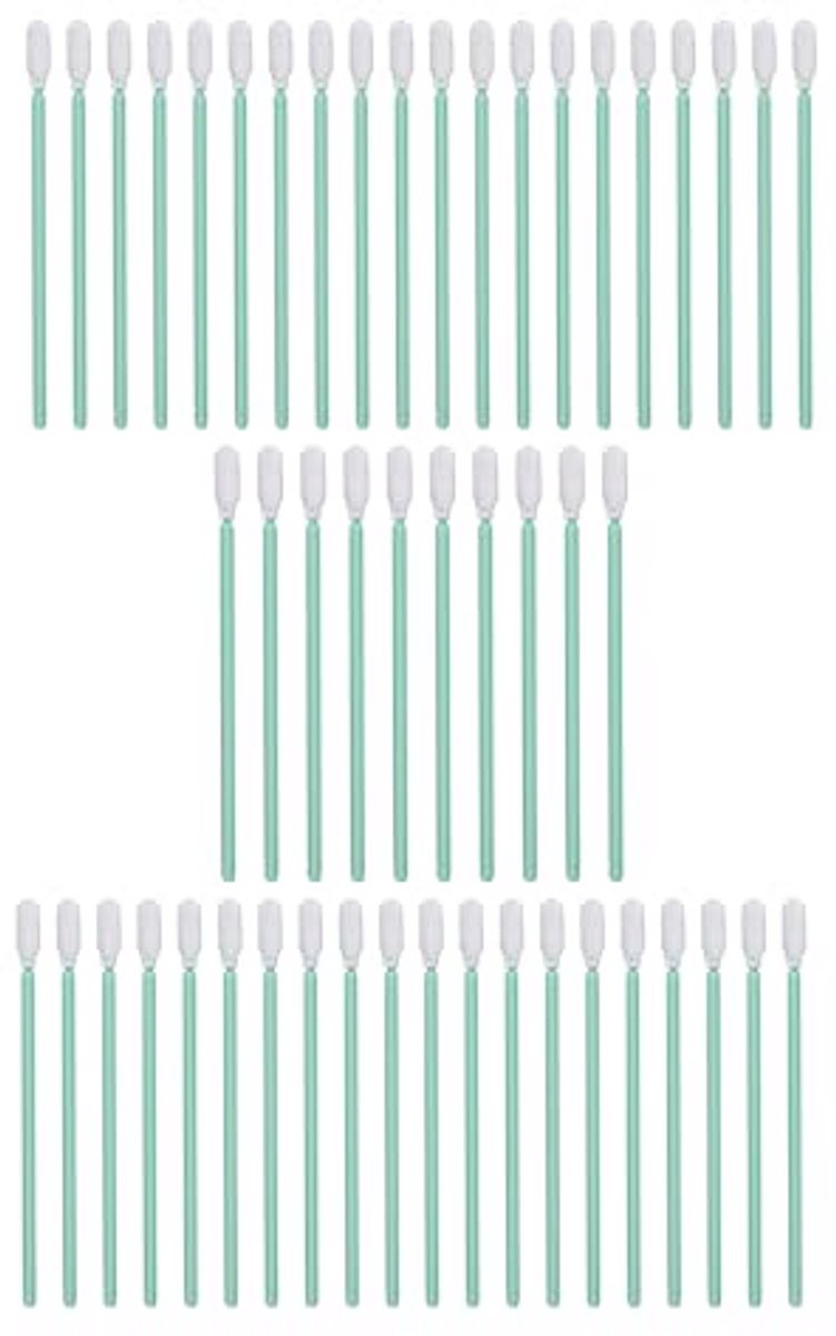 50 Schuimreinigingsstaafjes voor Inkjetprinters en Optische Apparatuur – Ronde Tip Reinigingswatten