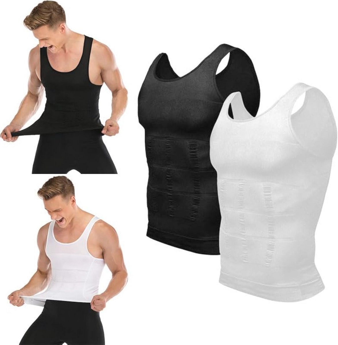 Afslankend vest en bodyshaper voor heren - Compressievest voor buikvorming en controle