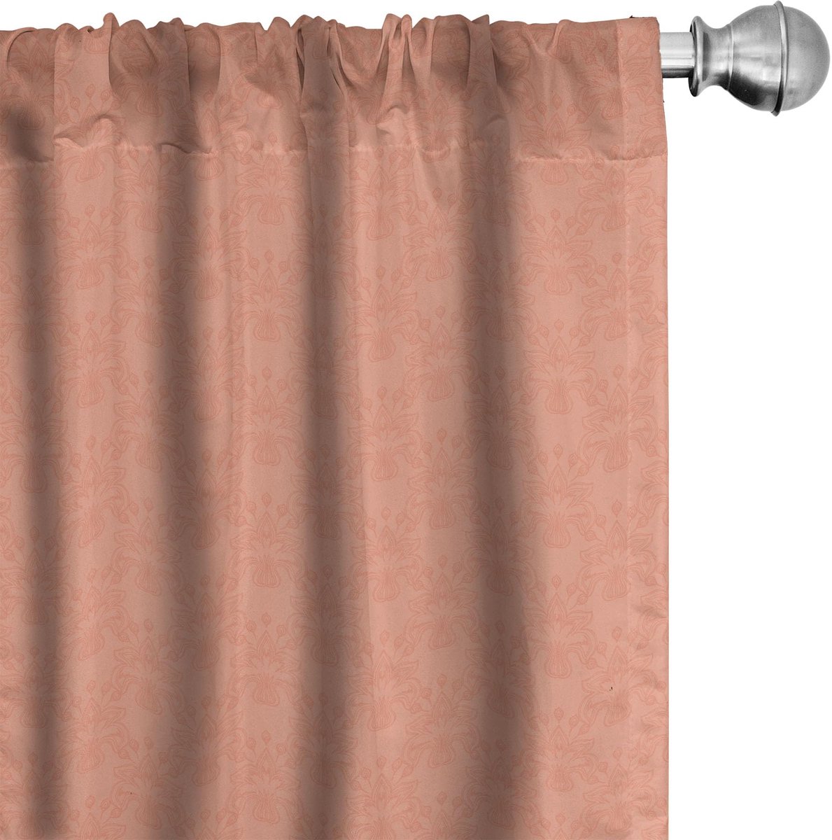 ABAKUHAUS Perzikkleurige gordijnen – 2x75x225 cm – microvezel – halfdonkerende