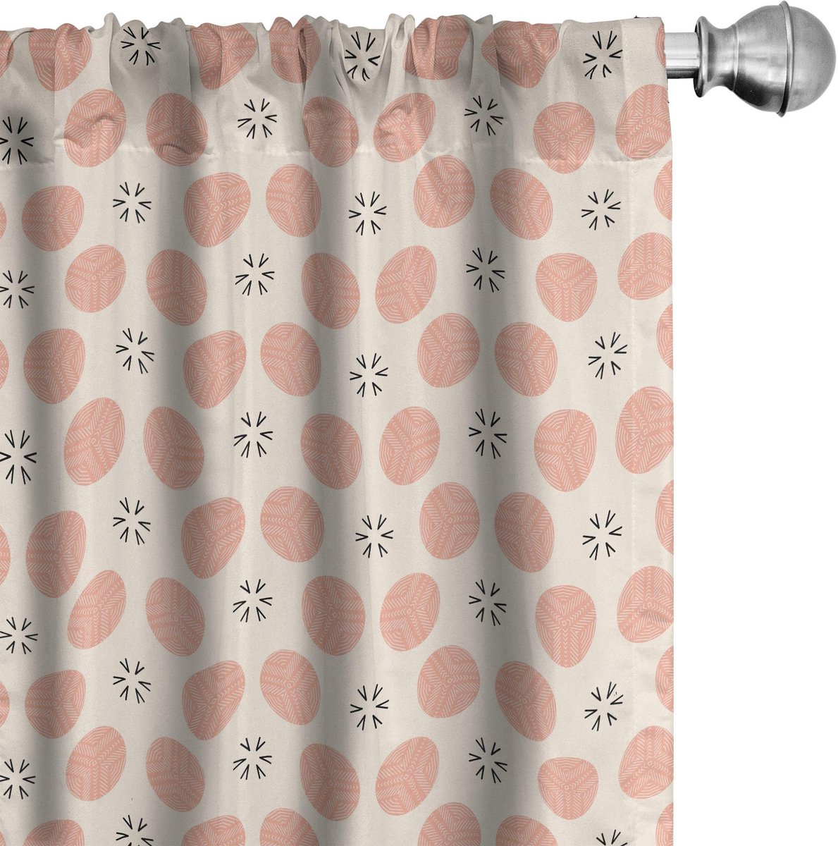 ABAKUHAUS Pastel Gordijnen – 2x75x225 cm – Microvezel – Halfschaduw – Zalm Koksgrijs Lachs