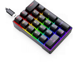 20-toetsen bedraad mechanisch numeriek toetsenbord voor laptops, draagbaar (zwart)
