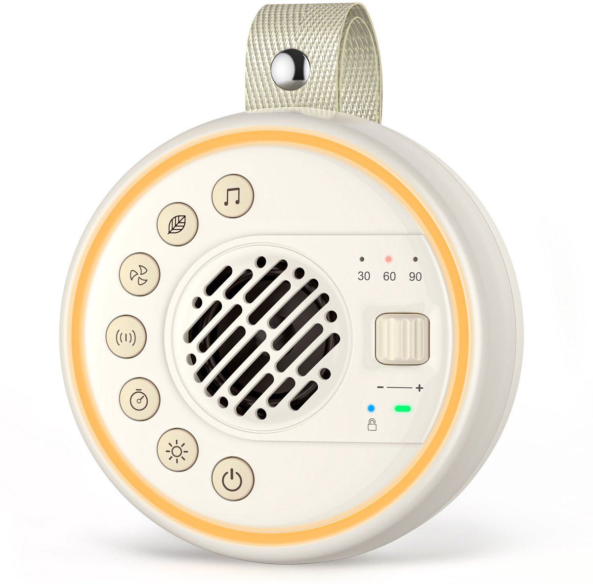 White Noise Machine - Draagbaar Wit Geluid voor Baby met 22 Kalmerende Geluiden, Slaaptimer, 4 Modi Nachtlampje, USB Oplaadbaar, Bluetooth Luidspreker