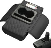Middenconsole armsteun deksel, waterdichte autohoes, met bekerhouder en telefoonhouder, 35x18,5x7cm, zwart.