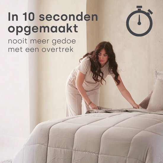 Mat Satijn Dekbed Taupe 200x200 - Tweepersoonsdekbed - Dekbed Zonder Overtrek - Mat Satijn Dekbed - Wasbaar Hoesloos Dekbed - 30 dagen proefslapen - Bedrukt dekbed - Dekbed met vaste overtrek - All year winterdekbed & zomerdekbed van Sleep Comfy — afbeelding 5