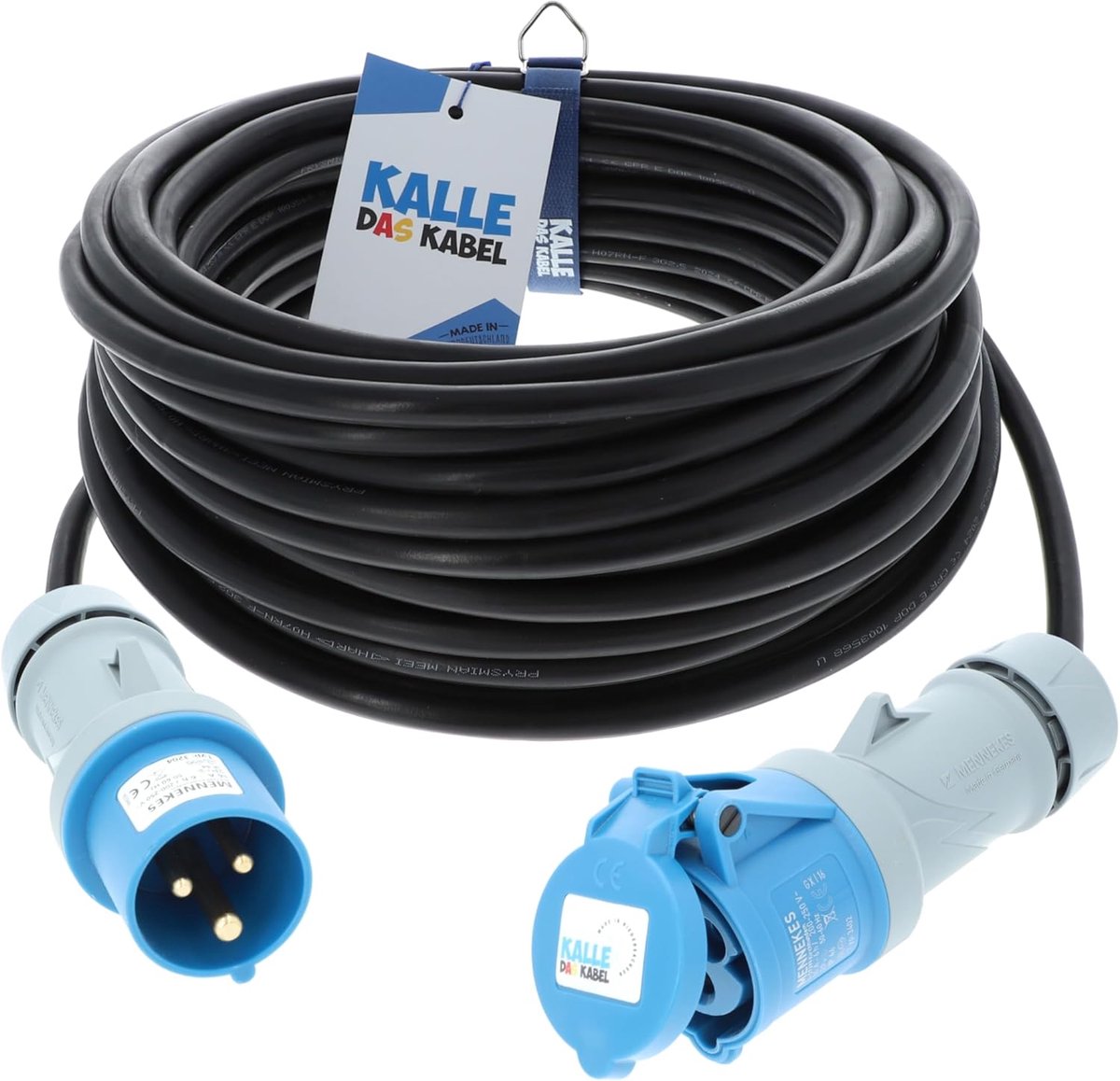 KALLE DAS KABEL CEE verlengkabel 230V kampeerkabel - Hoogwaardige kampeerkabel voor caravans en campers - Outdoor caravan-stroomkabel met beschermingsklasse IP44 - H07RN-F 3G – 2.5 mm² 15 Meter