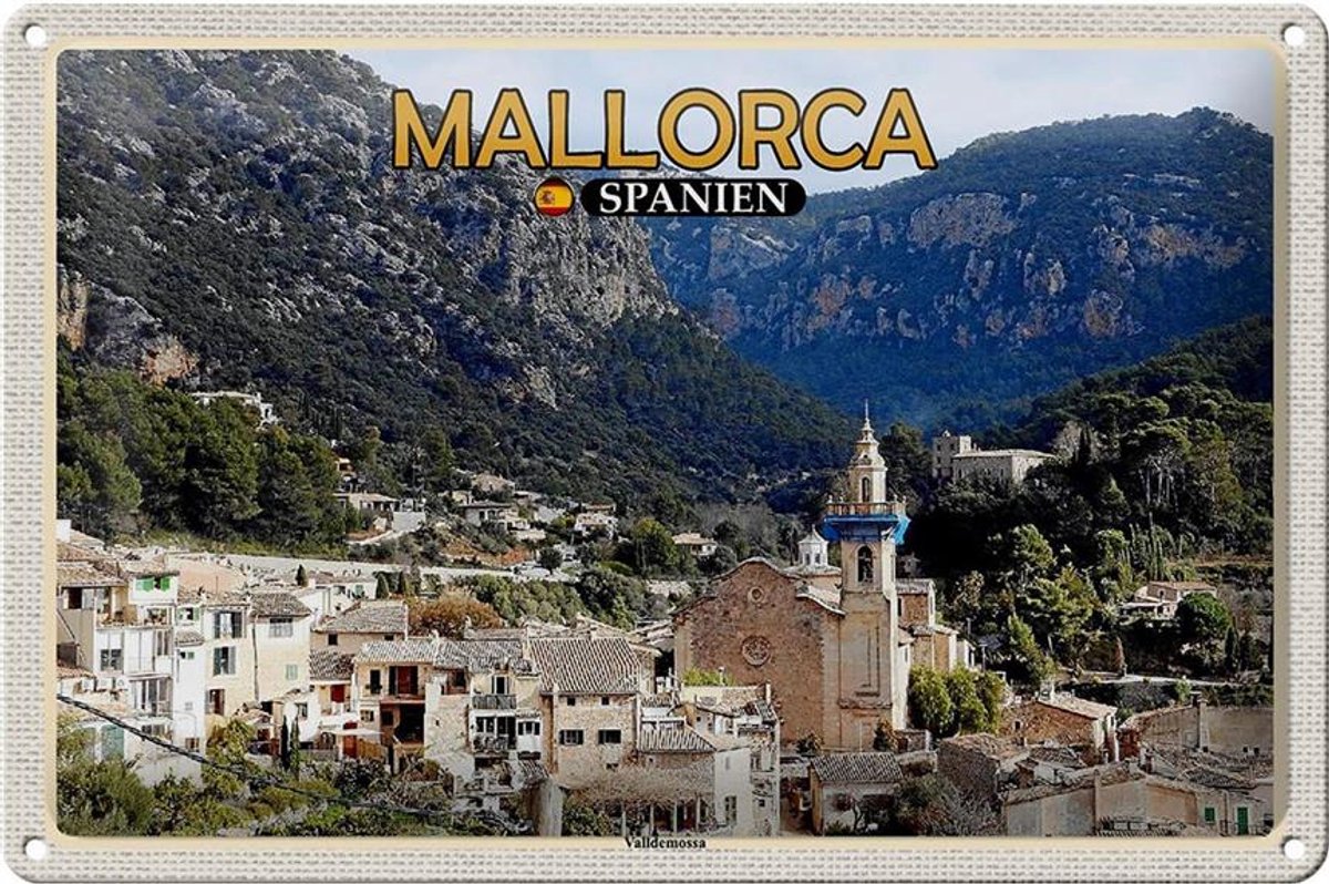 Blechschild Reise 30x20cm Mallorca Spanien Valldemossa Gemeinde