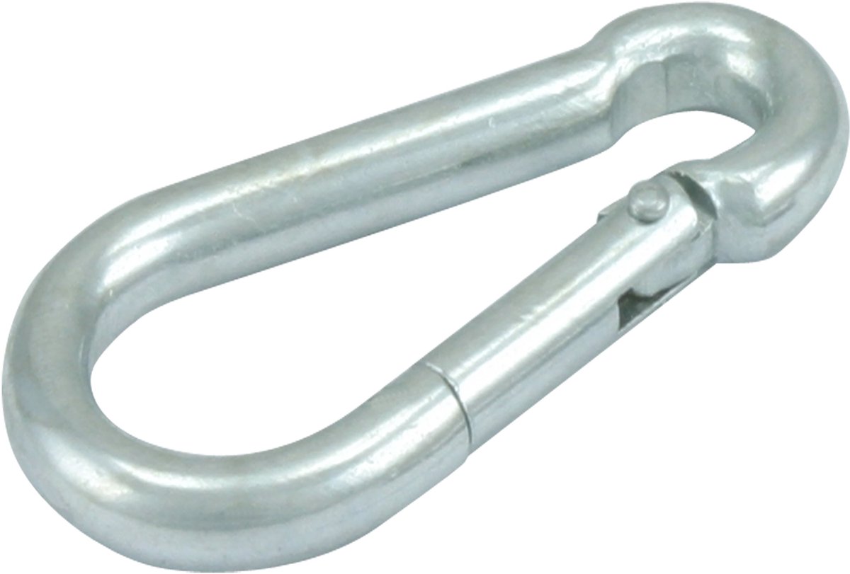 Starx karabijnhaak - met geweersluiting - 80 x 8 mm - staal - RVS