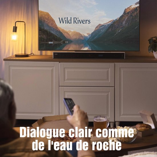 Dolby Atmos Houten Soundbar met Geïntegreerde Dubbele Subwoofer voor Smart TV - 400W Surround Sound Systeem — afbeelding 3