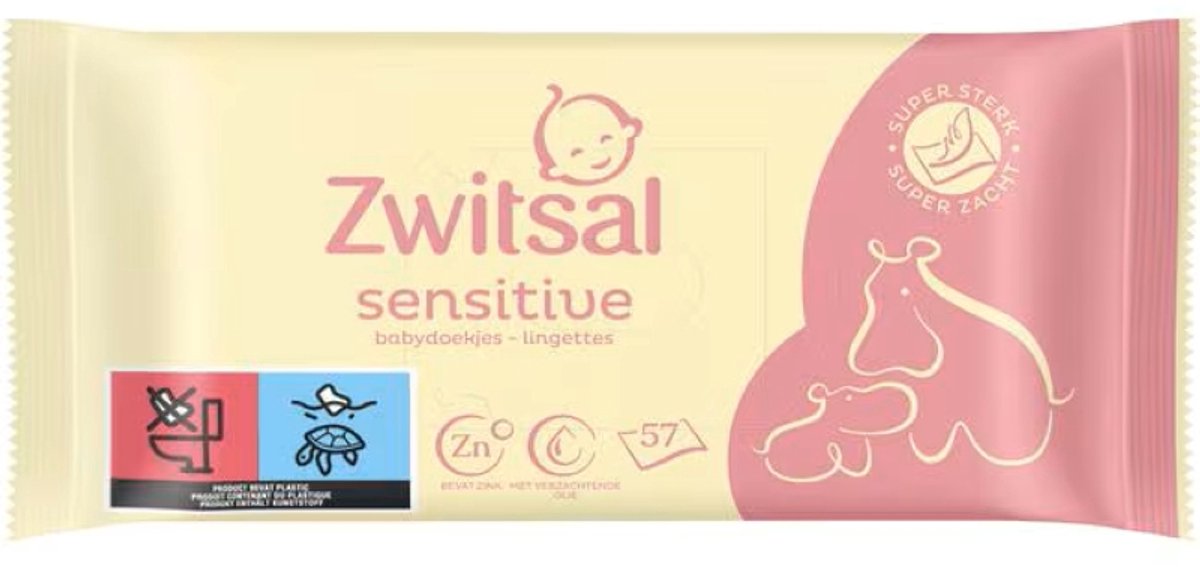 Zwitsal Billendoekjes Babydoekjes Sensitive - 57 Stuks