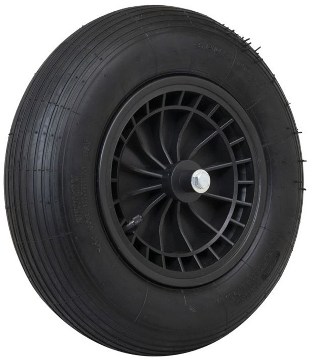 JS | Kruiwagen Wiel 4.00 - 8 Luchtband Lijn-profiel - Asdiameter 20mm | Kwaliteit