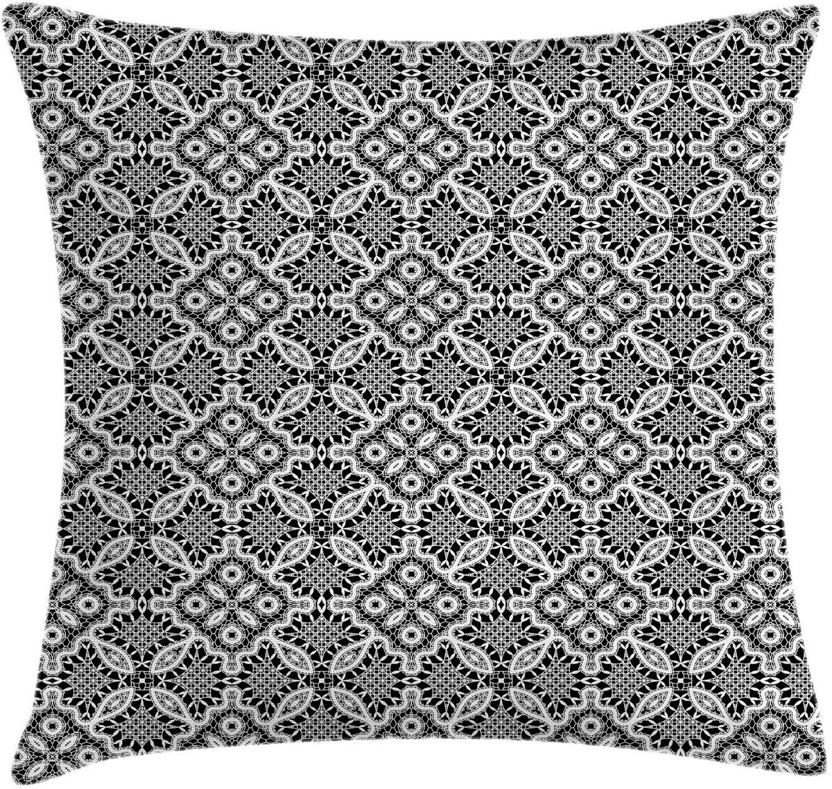 ABAKUHAUS Geometrische Kussenhoes – 50x50 cm – Tweezijdig bedrukt, rits, handgemaakt, Charcoal/Wit Charcoal Grau Weiß