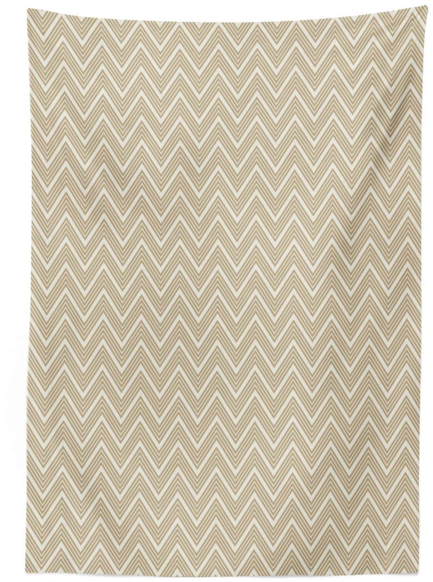 ABAKUHAUS Beige Tafeldoek Satijn – 140x240 cm – Wasbaar, Binnen/Buiten