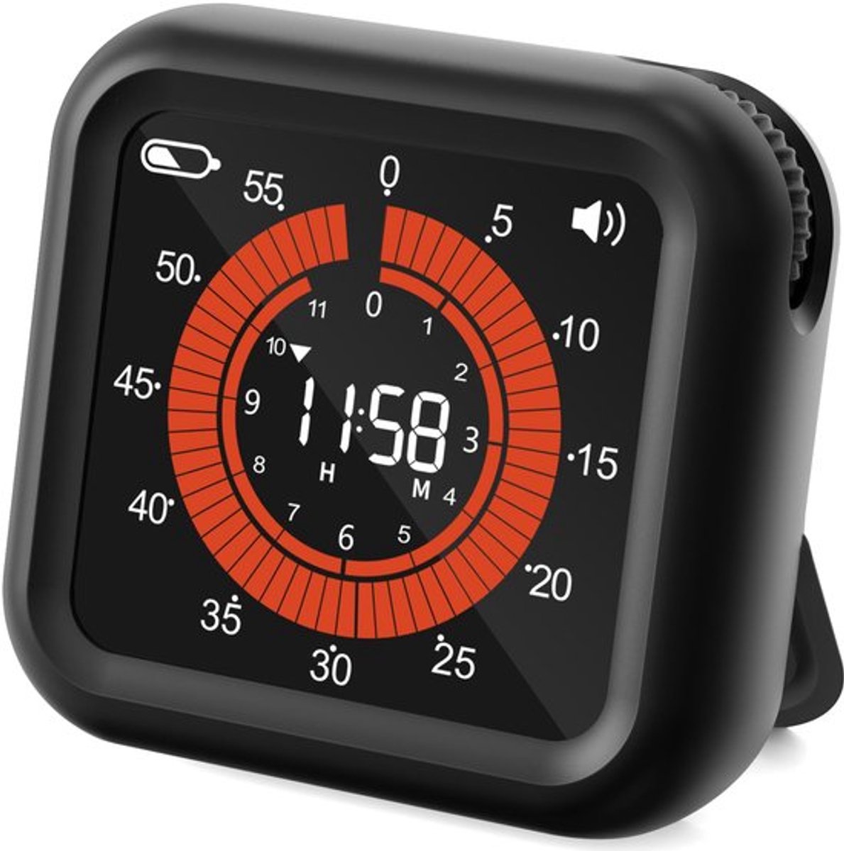Digitale visuele Timer - Maximaal 11H 59M Oplaadbare Countdown Timer met VA Display, Duidelijke getallen, Verstelbaar volume en helderheid, Magnetische digitale Timer Geschikt voor keuken, klaskamer, kantoor
