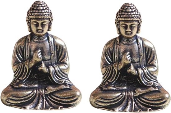 Buddha-Statue Meditation Gold – Dekoration Zen und Feng Shui – bringt beruhigende und entspannende Atmosphäre in Ihr Zuhause – Glücksstatue, Gold, 20 cm – ZenLight