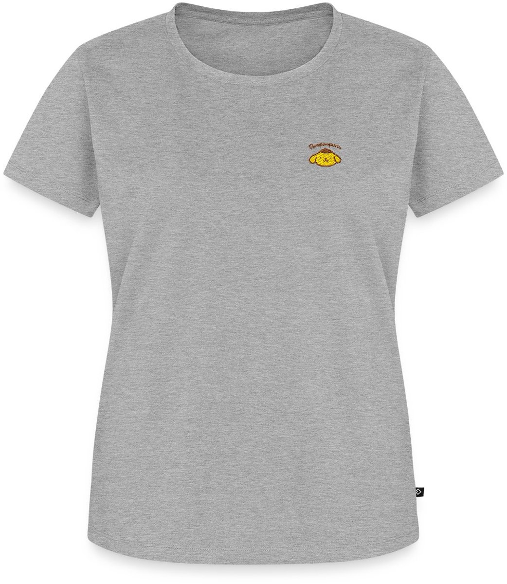 Pompompurin Geborduurd Portret Premium T Shirt Dames