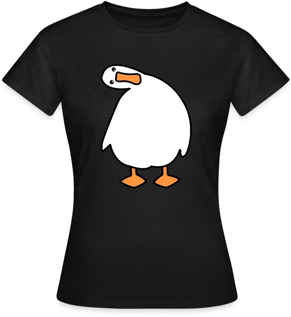 Grappige Gans Met Een Gekke Blik T-Shirt Dames