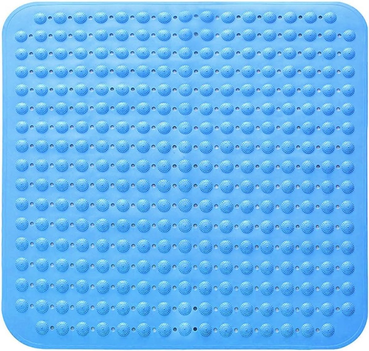 Antislip Massage Douchemat - Vierkant, Zeeblauw - 48x48 cm - Wasmachinebestendig en Antibacterieel