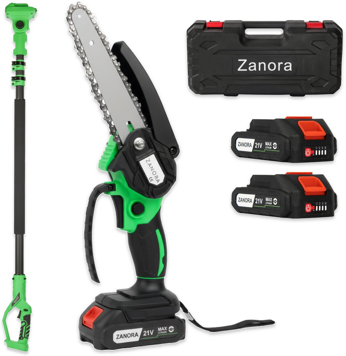 Bol.com Zanora® Garden - Telescopische Kettingzaag - 15 cm Zaagblad - 130 tot 250 cm Bereik - Voor Hoge Takken aanbieding