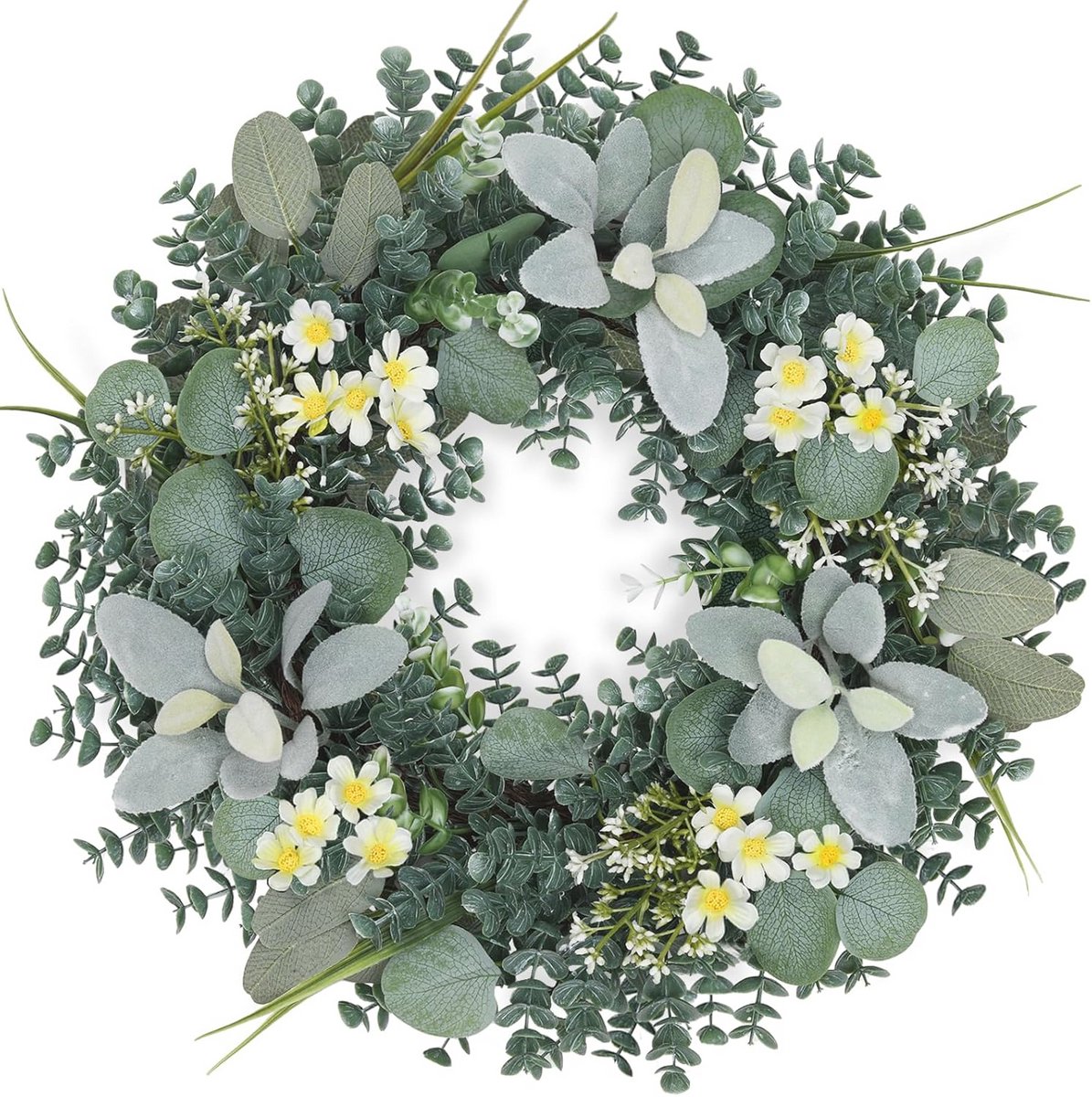 Eucalyptuskrans 45,7 cm - Kunstmatige Groene Krans voor Voordeur en Decoratie in Alle Seiz