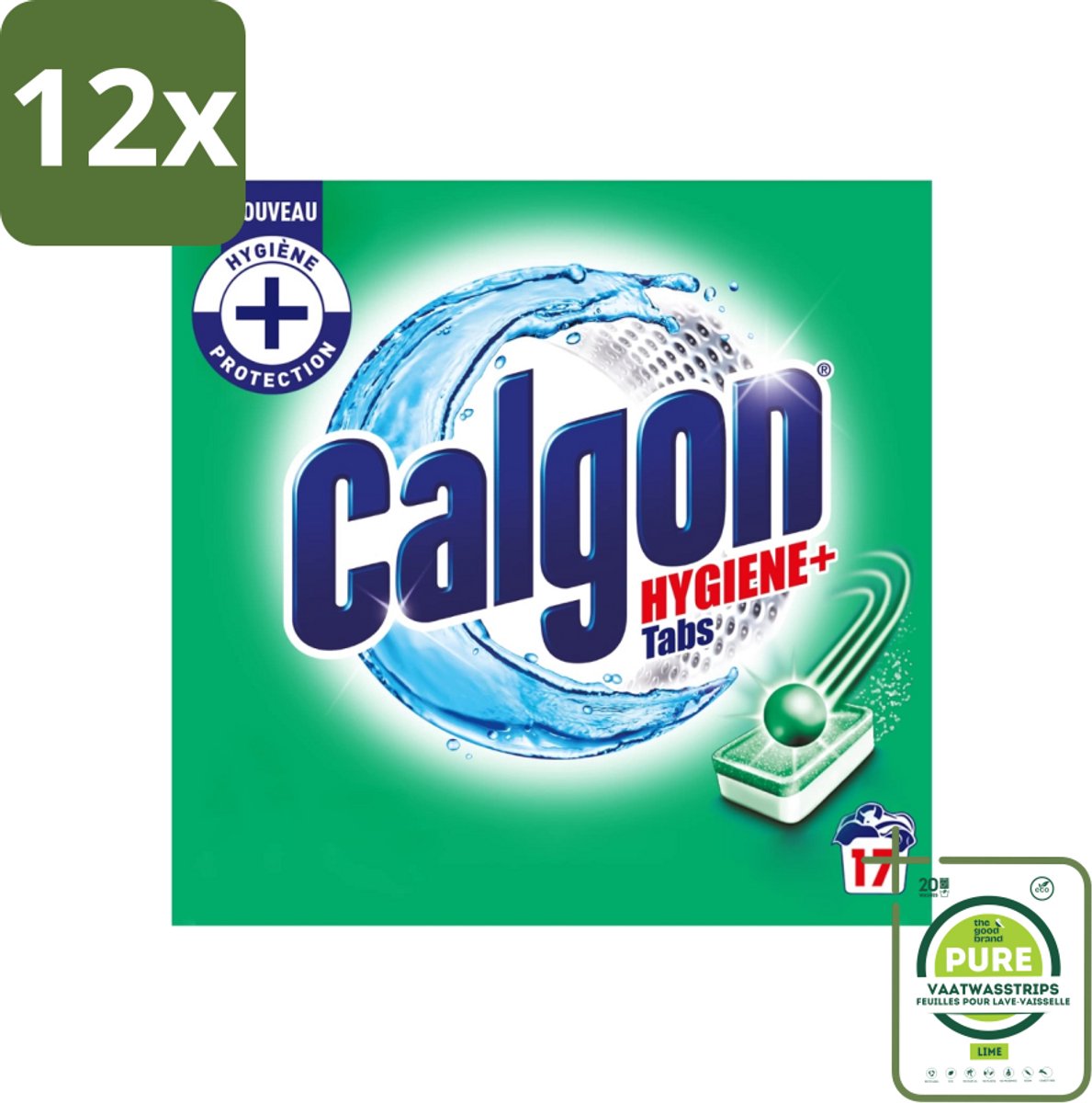 Calgon - Ontkalkingsmiddel - 221 g - 17 Capsules - Voordeelverpakking - 12 stuks - Wasmachine ontkalken - Wasmachine reiniging