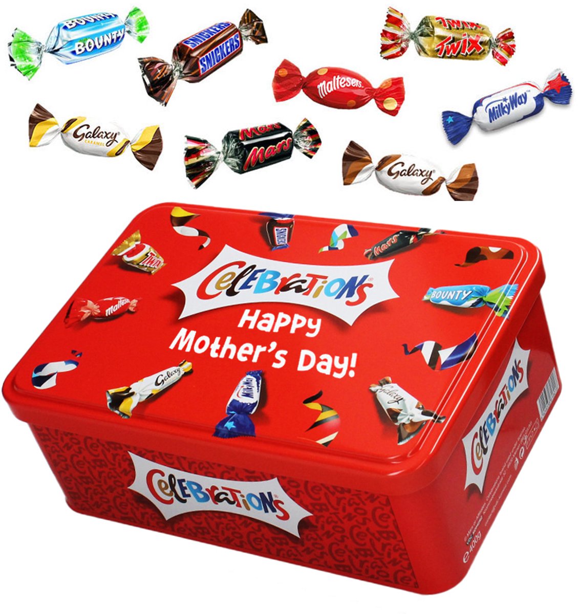 Mars Celebrations Chocolate Collection box "Happy Mother's Day!" - Twix, Snickers, Mars, Bounty, Galaxy, Maltesers, MilkyWay - Moederdag cadeau - 400g