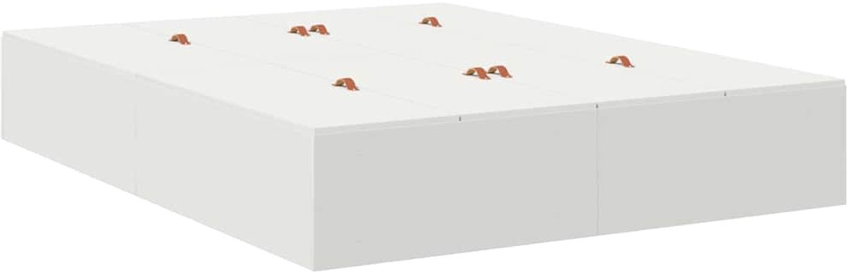 Tweepersoonsbed | Dubbelbed | Volwassenenbed | Bedframe met opslag Wit 140 x 200 cm Bewerkt hout