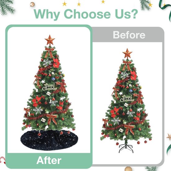 Gouden Pailletten Kerstboom Rok 48 Inches Sparkly Boom Rok Gouden Pailletten Kerstboom Rok 48 Inches Sparkly Boom Rok