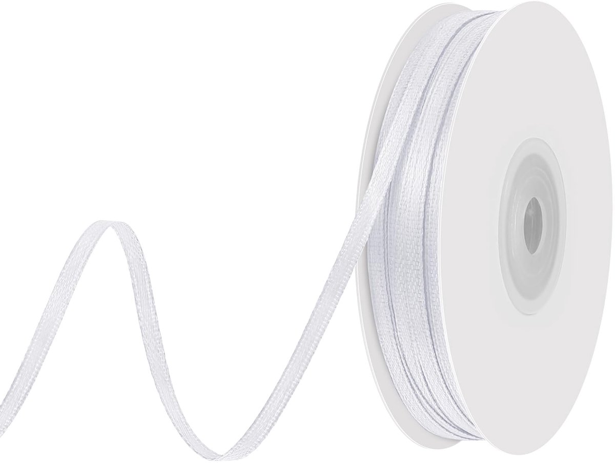 IMPERATORIS® Satijn Linten Set Voor Knutselen, Cadeaus, Decoratie - Cadeaulint - wit