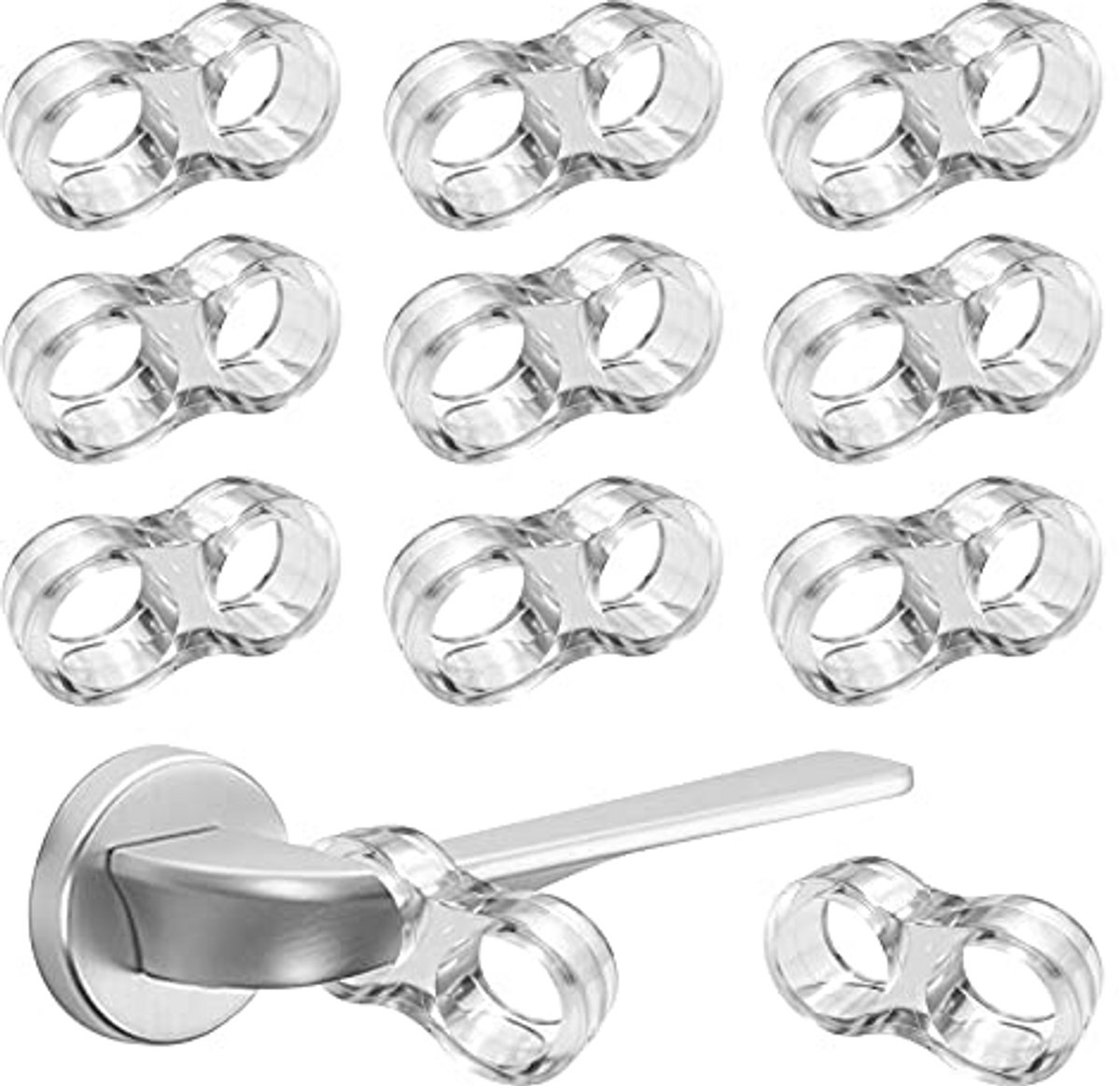 Transparante PVC Deurstopper met Siliconen Deurgreep Bescherming - 10 Stuks