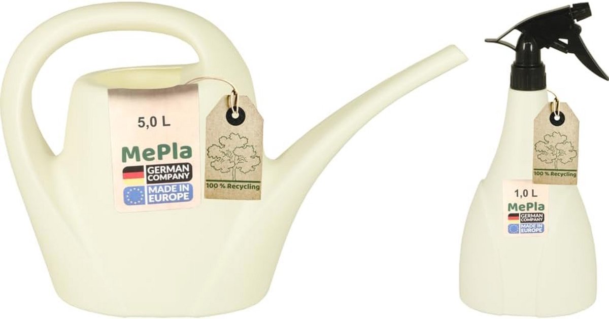 Gieter Set 5,0 L met Sproeier 1,0 L - Indoor Tuinier Accessoires - Weerbestendig Kunststof
