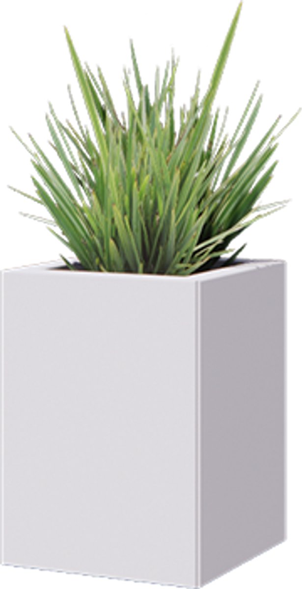 Gepoedercoat staal - plantenbak - Vierkant - 30x30x40cm - Wit - Zonder bodem - MySteel