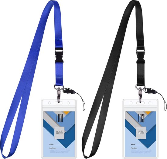 Intrekbare badge lanyard ketting met ID-houders - Modieuze kralen lanyard - Set van 4 - Voor vrouwen leraren studenten - Goud Roségoud Zilver Zwart