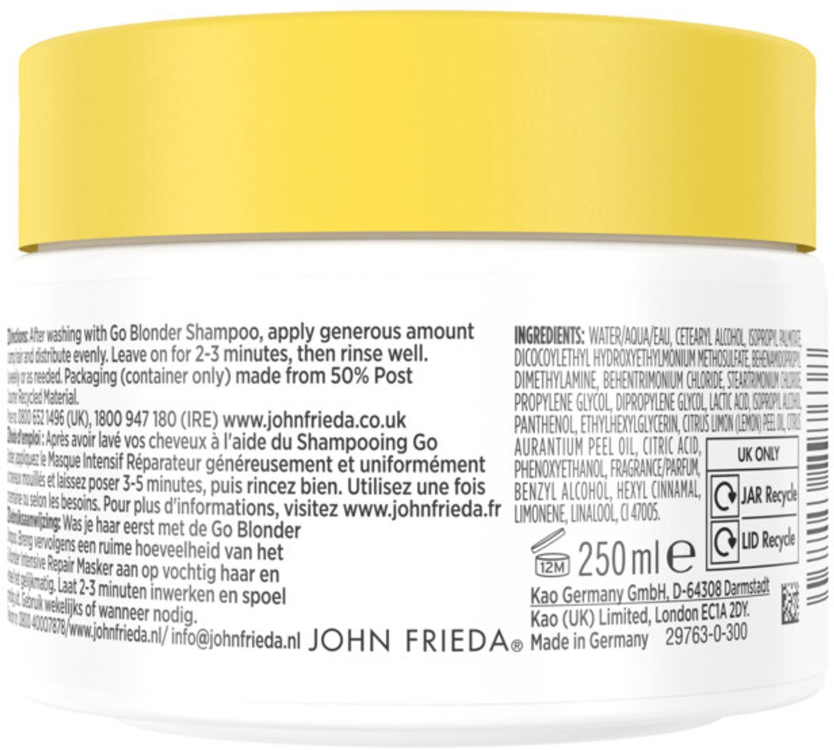 John Frieda Sheer Blond Go Blonder Intensive Repair Mask 250ML