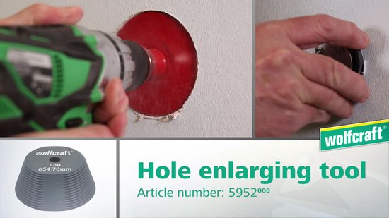 wolfcraft - Verloopadapter - Gatvergroter voor het vergroten van gaten met een gatenzaag - Ø 54–70 mm - 76 mm - 5952000