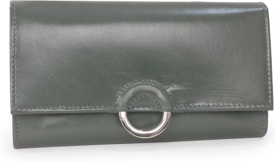 Catwalk Collection Handbags - Groot Leren Portemonnee voor Dames - Kaartetui met 8 Kaarthouders en Muntvak - Geschenkdoos - RFID - Odette - Rood