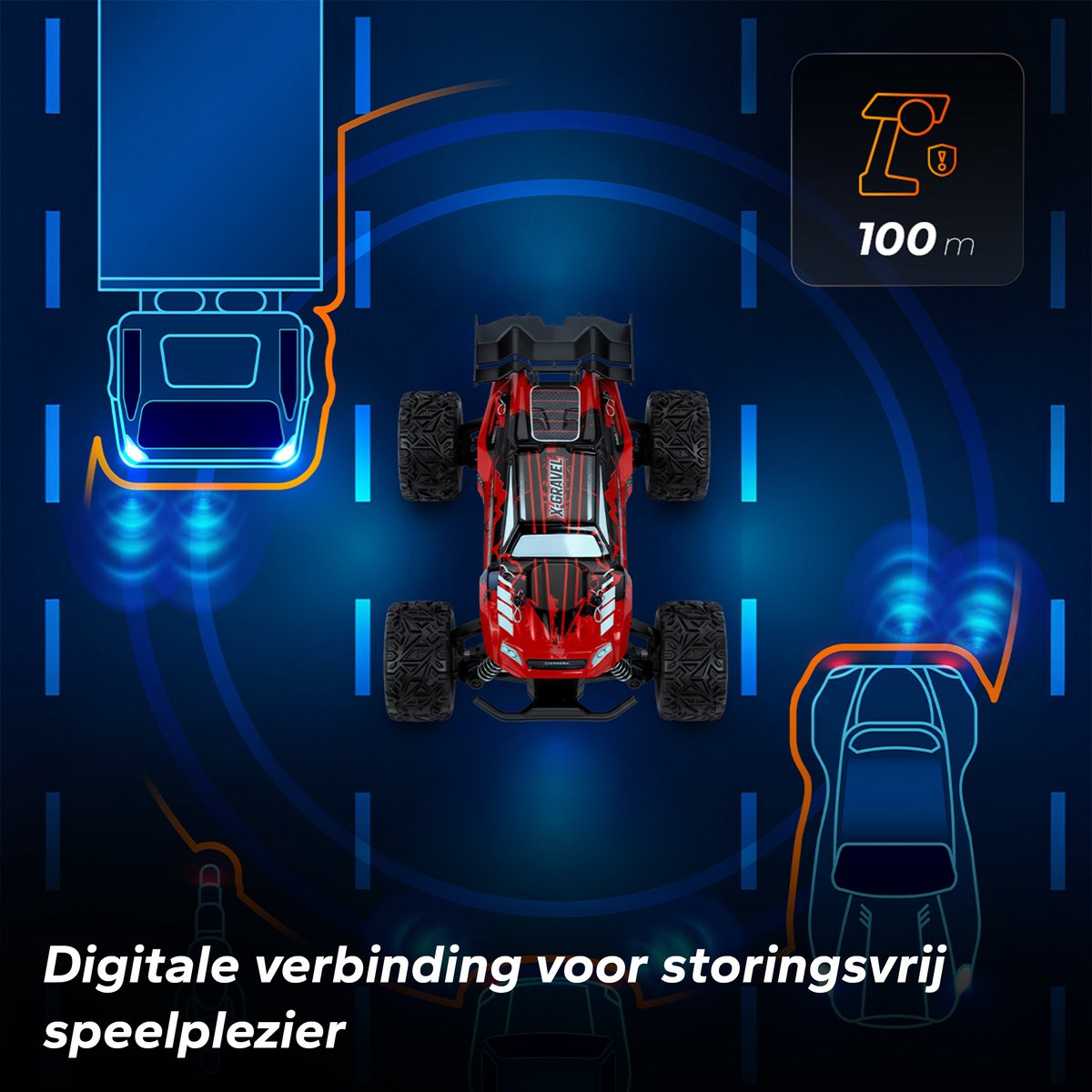 Overmax X-Gravel RC Auto – 1:16 Terenauto 20 km/u – Achterwielaandrijving, Vering, 2 Accu’s tot 30 min Speeltijd, 2 Carrosserieën – Offroad Racewagen voor Kinderen & Volwassenen – Bestuurbare Auto — afbeelding 18