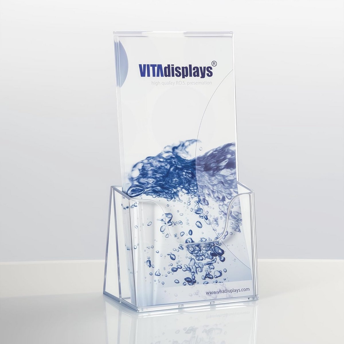 Tabelfolderhouder voor DIN lang en trifold flyers - 2 stuks brochurehouder