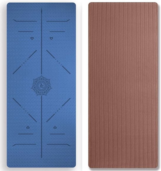 Gevoerde antislip yogamat voor fitness en pilates met draagtas - 183 x 68 x 0,8 cm — afbeelding 2