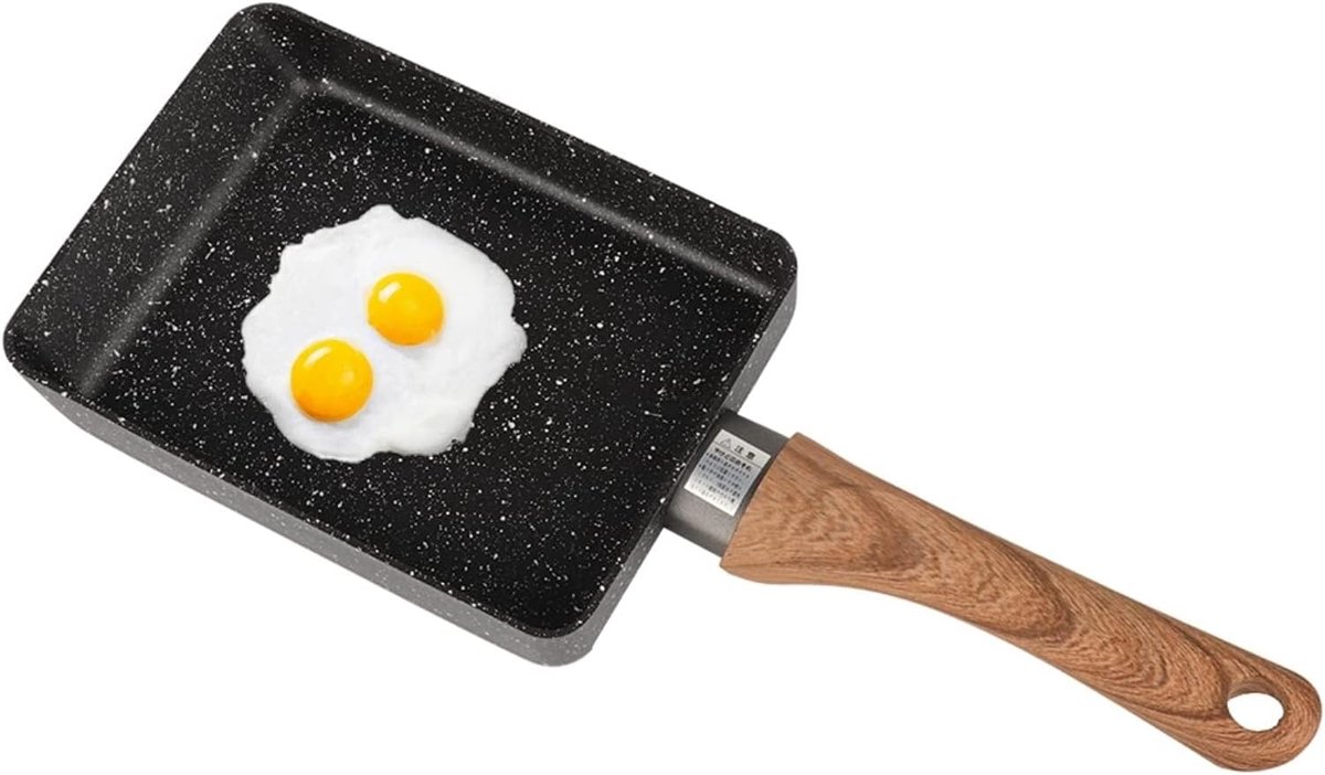 Mini Rectangle Pancake Pan - Nonstick Frying Pans - Egg Omelette Pan met Houten Handgreep