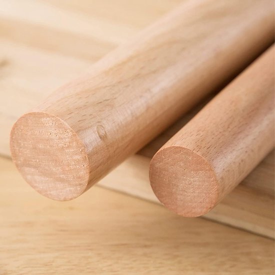 3 Stuks Beukenhouten Deegroller, 25cm/30cm/45cm Deegroller van Hout 3 Stuks Beukenhouten Deegroller, 25cm/30cm/45cm Deegroller van Hout