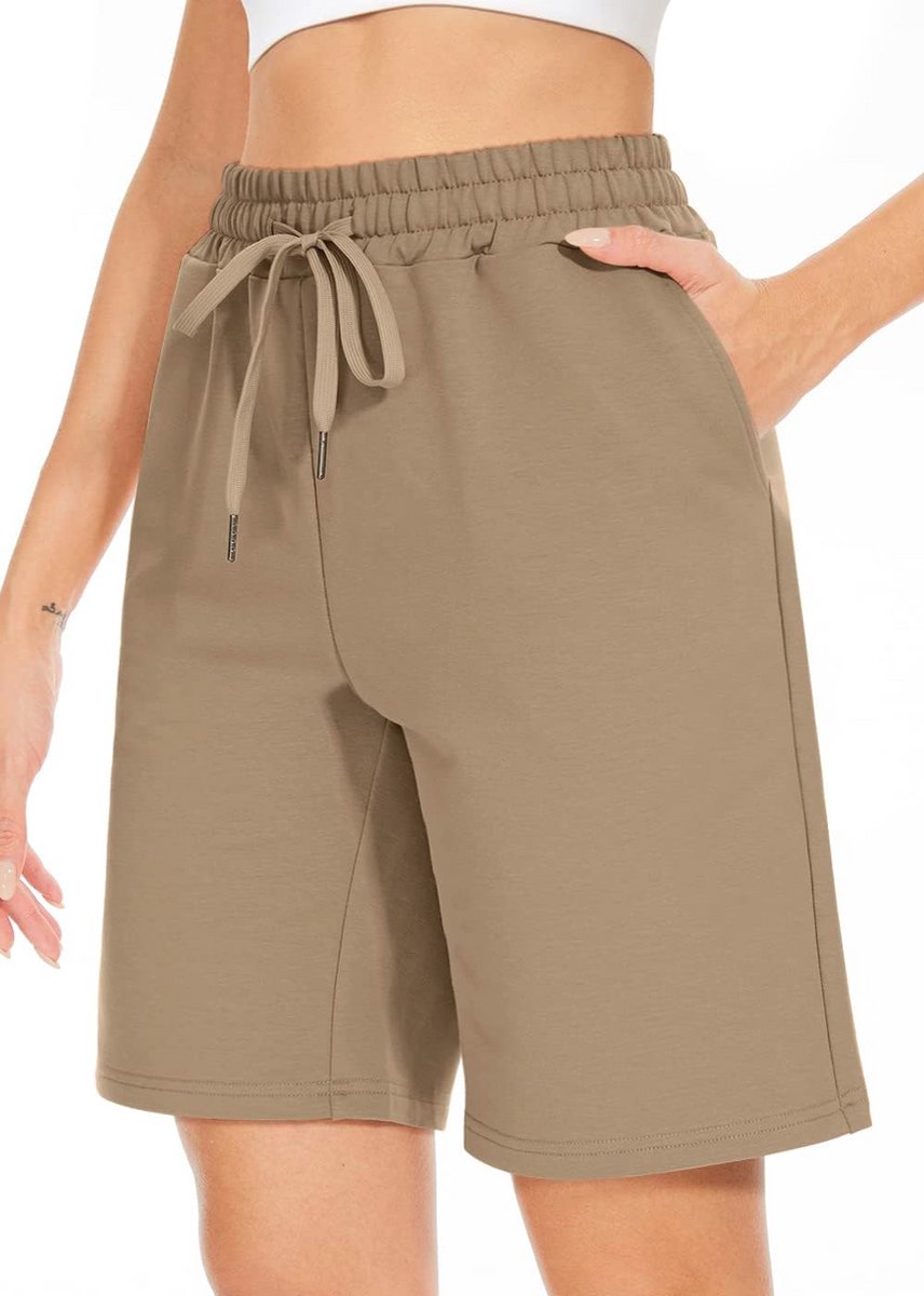 Lange bermuda voor dames van katoen - los en comfortabel voor yoga, casual, wandelen en oefenshorts