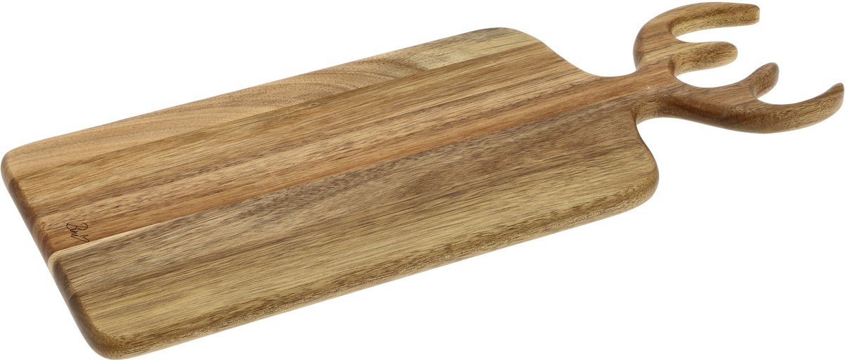HOLM Serveerplank met Handvat – Houten Snij- en Borrelplank voor Kaas, Tapas & Snacks – Rustiek & Functioneel Design – Acaciahout – FSC Gecertificeerd – 44 x 18 x 1,5 cm – Hout