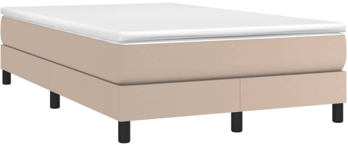 Tweepersoonsbed | Dubbelbed | Volwassenenbed | Boxspring met matras kunstleer cappuccinokleurig 120x190 cm