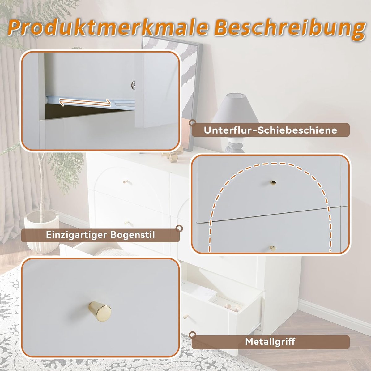Dressoir Dressoirkast Wit-D – Modern - Wit - – Altameubel Modern Ladekast 120 - Medahomestore