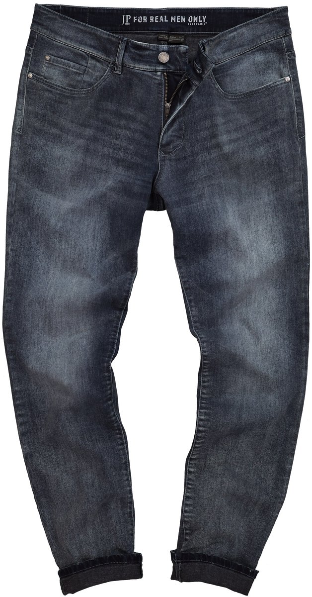 JP 1880 - Heren - Jeans denim FLEXNAMIC® buikfit regular fit 5-pocket - Blauw zwart denim - Maat 64
