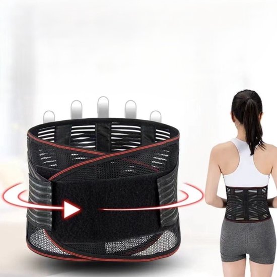 Rugbrace onderrug – Pijnbestrijding - Rugband voor lage rugpijn – Rugsteun - Scoliosis and sciatica support - Rug brace voor lage rugpijn - Rugbandage ondersteuning band - Geschikt voor man en vrouw - LOUZIR