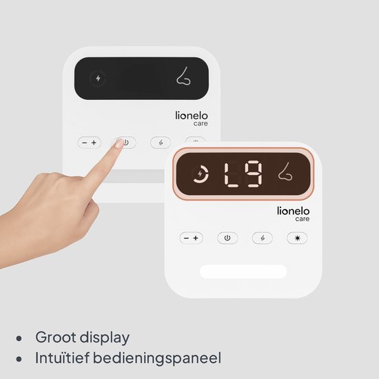 Lionelo Care BabyAir - Neusreiniger Baby - Krachtige Neuszuiger: 65 kPa - Zuigkracht 7,5 l/min - Draadloos: 1500 mAh - LED Nachtlicht - 9 Zuigstanden - 3x Zachte Siliconen Tips - USB-C - Elektrische Neuspeer / Aspirator - Neusdouche van Merkloos — afbeelding 2